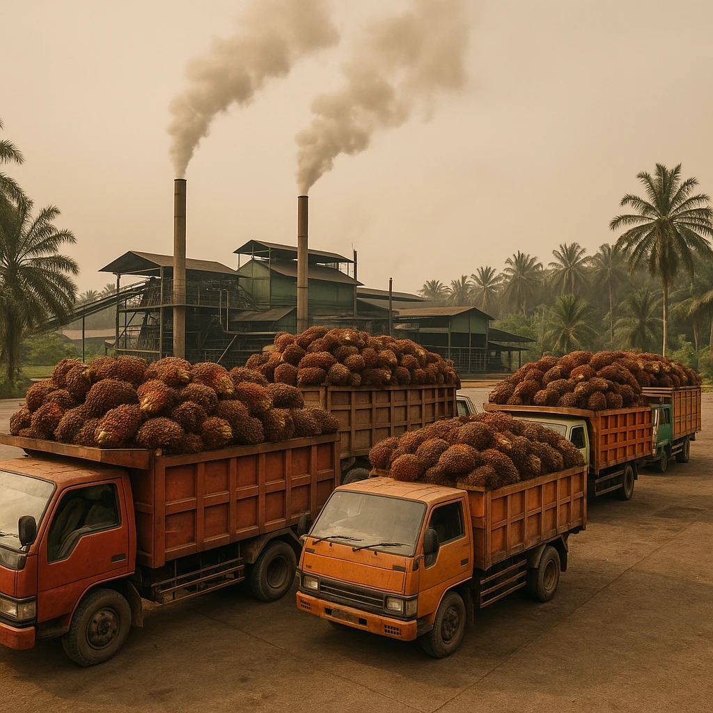 Palm oil market illustration