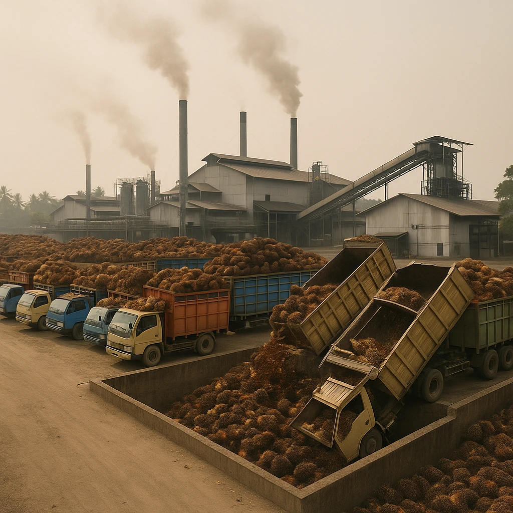 Palm oil market illustration