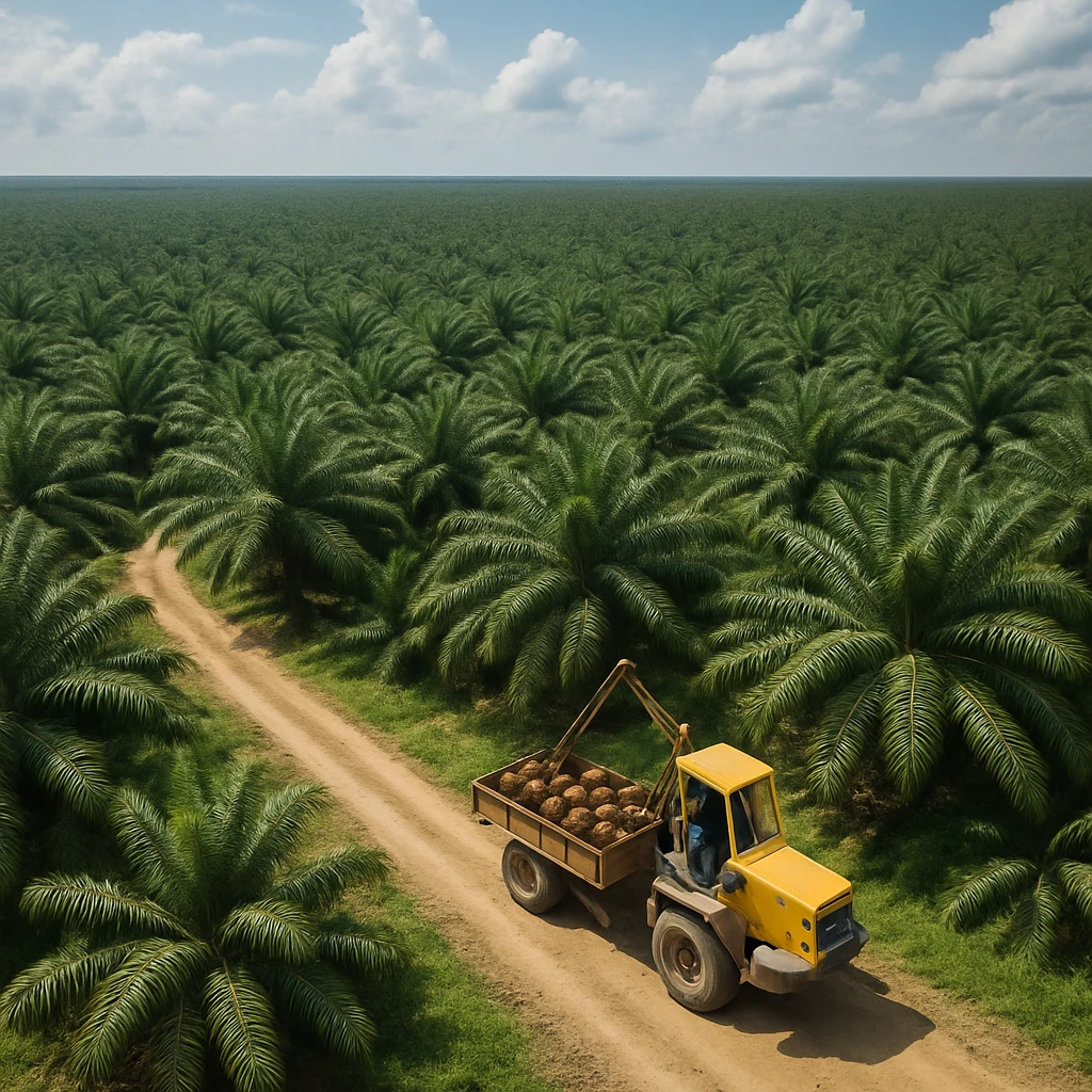Palm oil market illustration