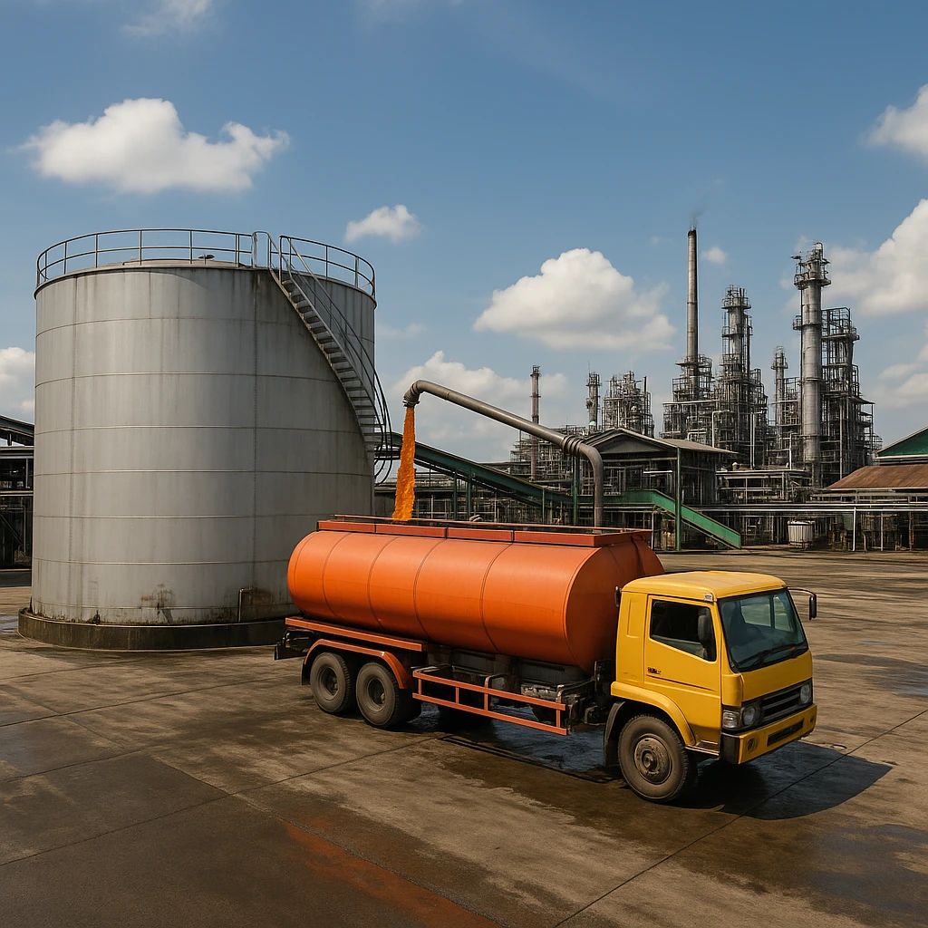 Palm oil market illustration