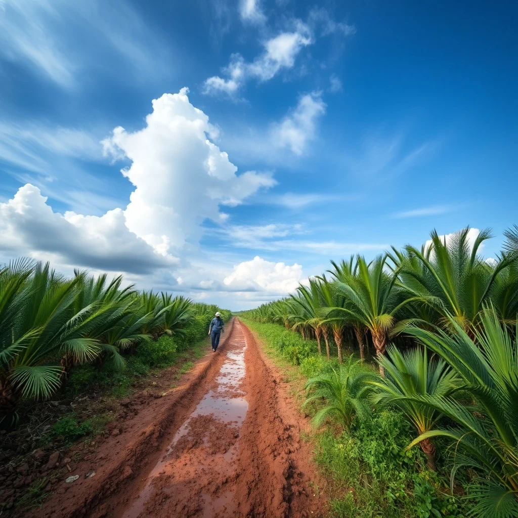 Palm oil weather illustration