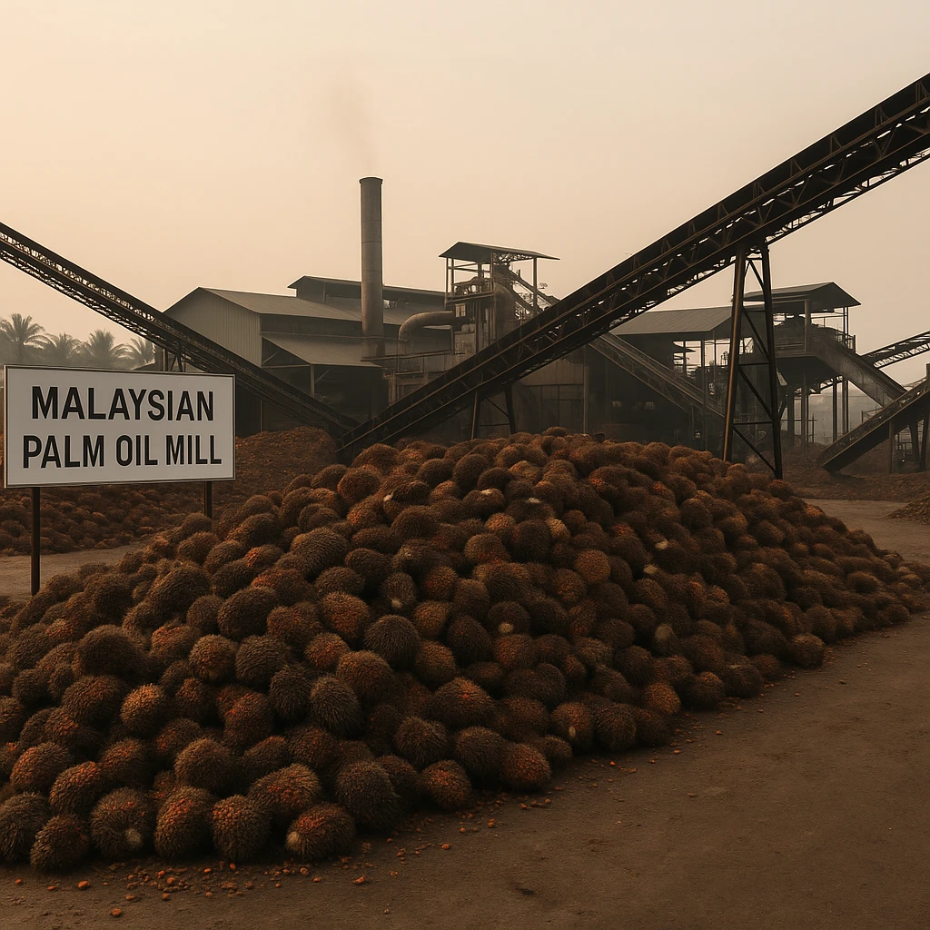 Palm oil market illustration
