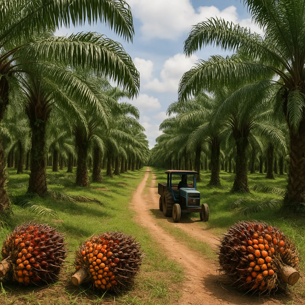 Palm oil market illustration