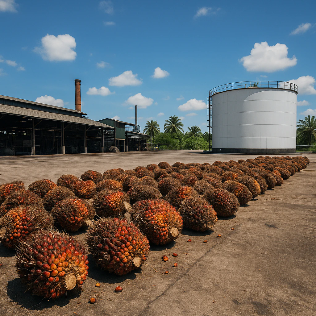 Palm oil market illustration