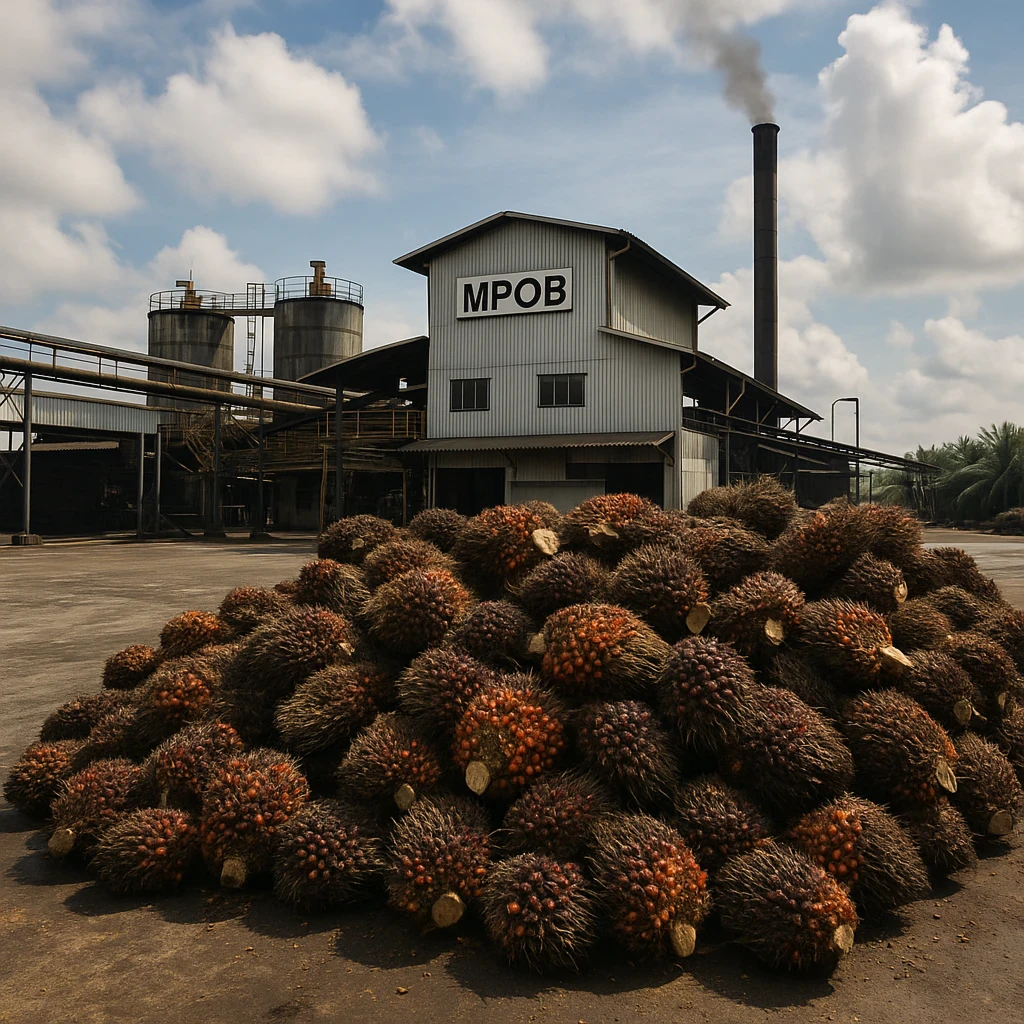 Palm oil market illustration