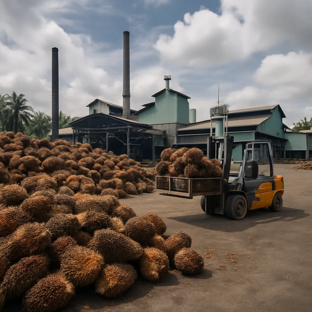 Palm oil market illustration